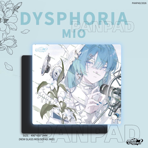 知郁Dysphoria MIO电竞游戏钢化玻璃鼠标垫FPS专用鼠标垫复刻版