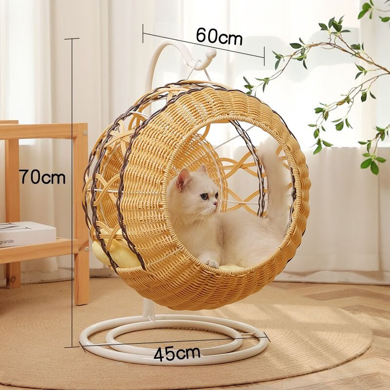 调皮窝藤编猫窝夏天凉席宠物清凉四季通用网红猫床猫咪可拆洗超级