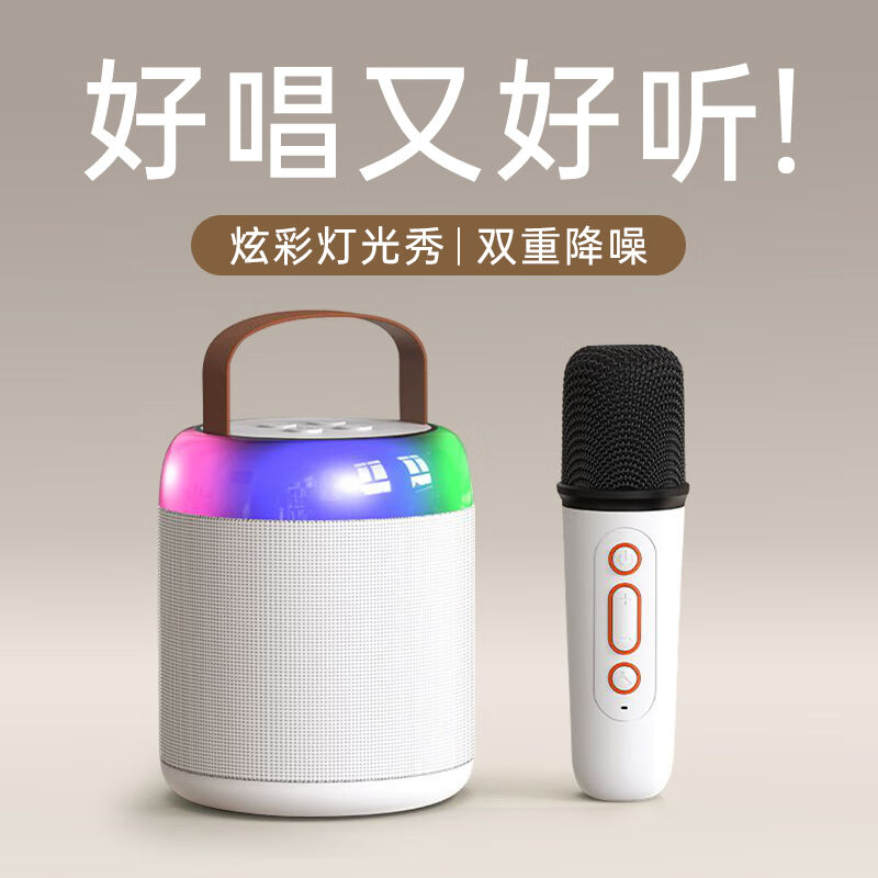 诺必行无线蓝牙音响便携式智能麦克风家庭KTV卡拉OK迷你户外车载
