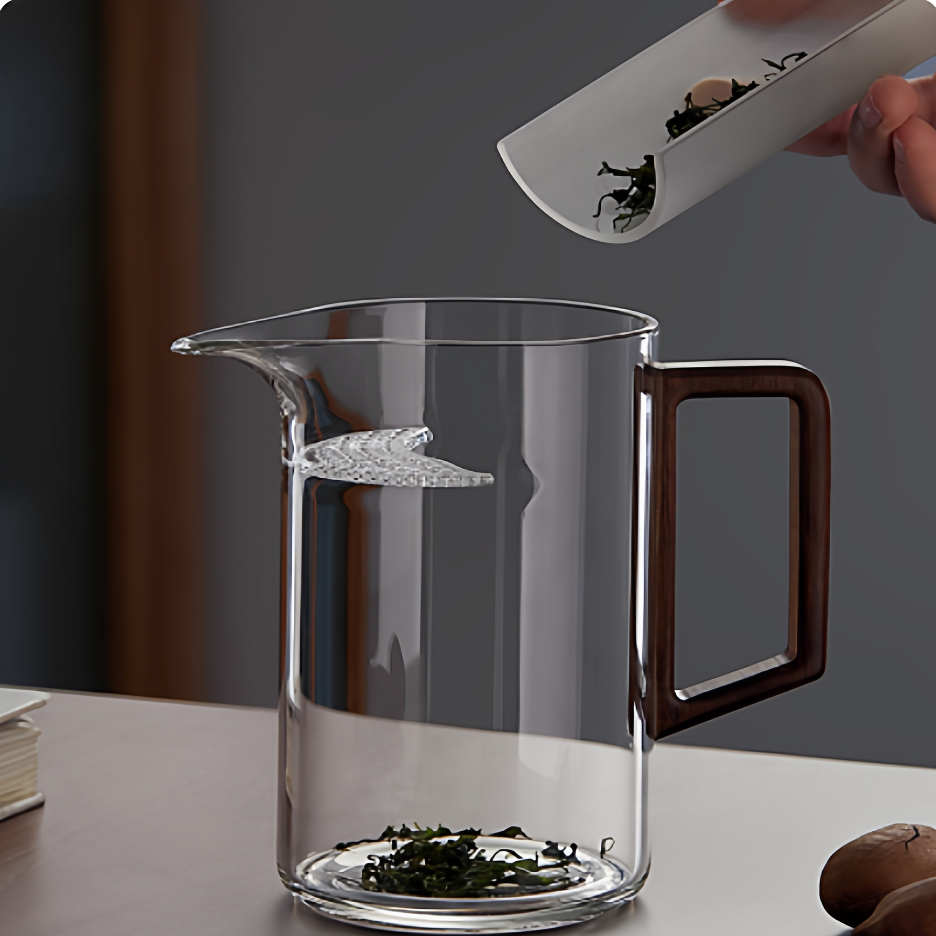 加厚高档月牙带茶漏过滤网一体玻璃茶壶泡绿茶器分茶杯公道杯茶具