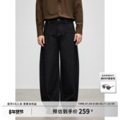 13OZ原牛黑色弯刀牛仔裤 美式 Costful 宽松设计感直筒休闲长裤