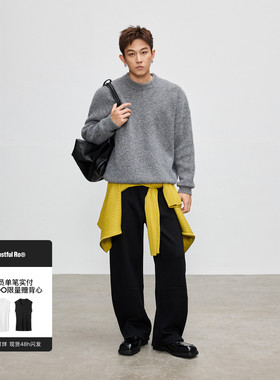 Costful Ro甄选羊毛海马绒圆领毛衣 慵懒感宽松保暖亲肤针织上衣