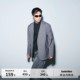 宽松无领休闲西装 Costful Ro灰蓝色复古斜纹羊毛西服新款 外套男