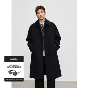 Costful 巴尔马肯复古休闲大衣外套 Ro甄选50%绵羊毛粗斜毛呢大衣