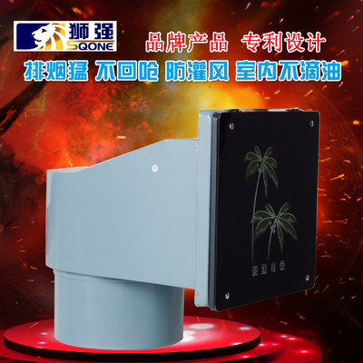 狮强牌S504A强力排气扇厨房油烟换气扇静音窗式排风机玻璃面板