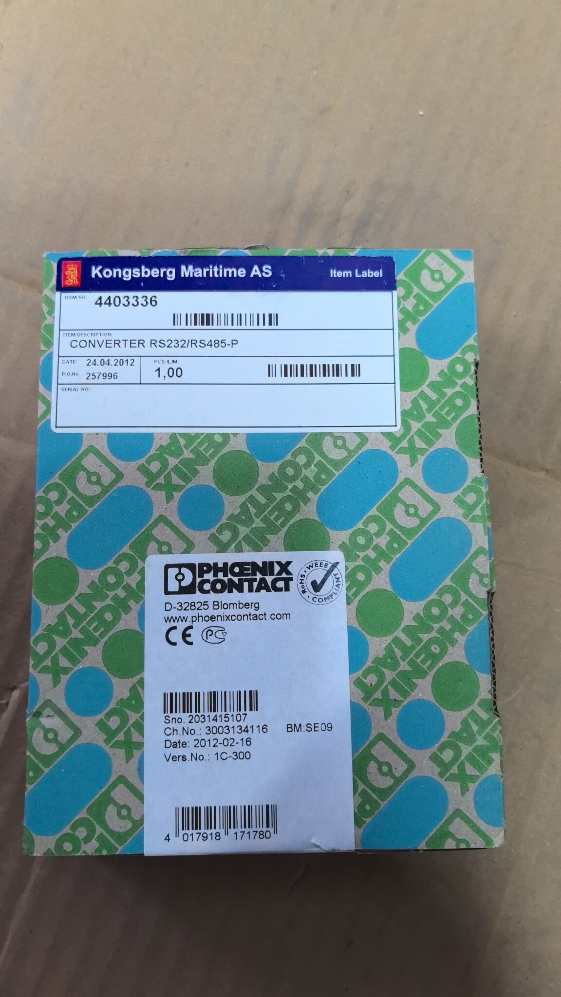 KONGSBERG 4403336 转换器全新现货议价