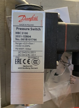 Danfoss丹佛斯MBC5100 061B101766 压力开关议价