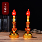 可多用USB插电水晶电池蜡烛灯LED蜡烛灯烛台神台供佛灯长明财神灯