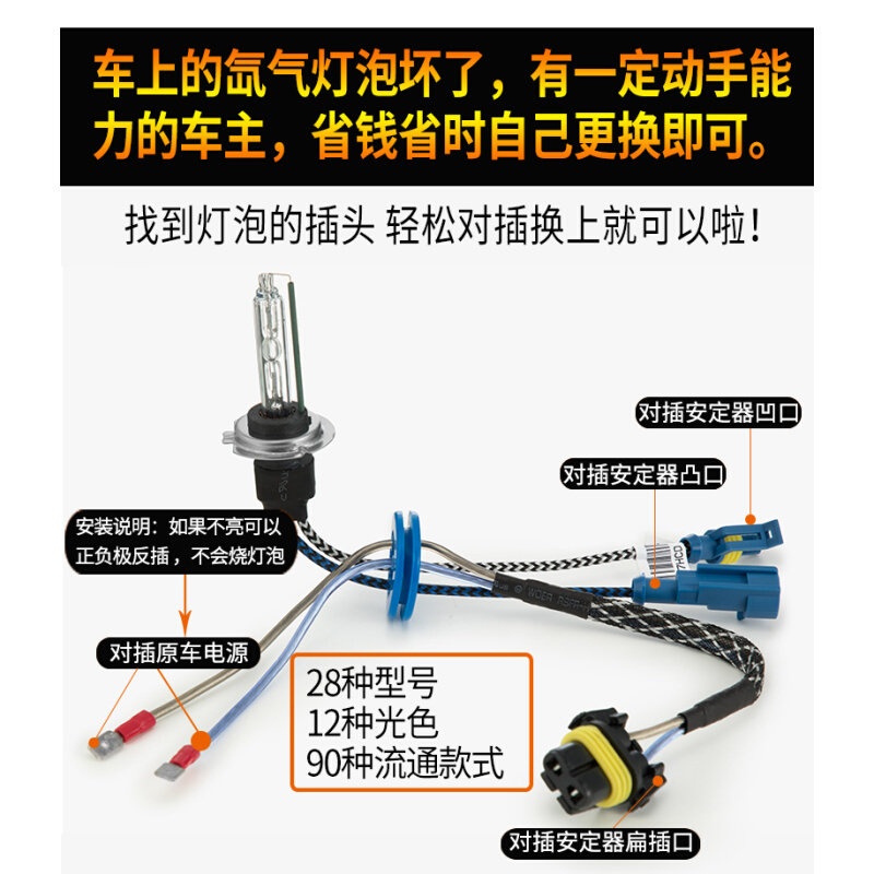 氙气灯泡超亮强光远近一体货车汽车疝气大灯