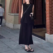 不规则上衣时尚 无袖 宽松半身裙显瘦 新款 英国moleubak夏季