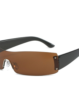 英国moleubak新款无框太阳镜 欧美个性ins连体眼镜时尚嘻哈一体