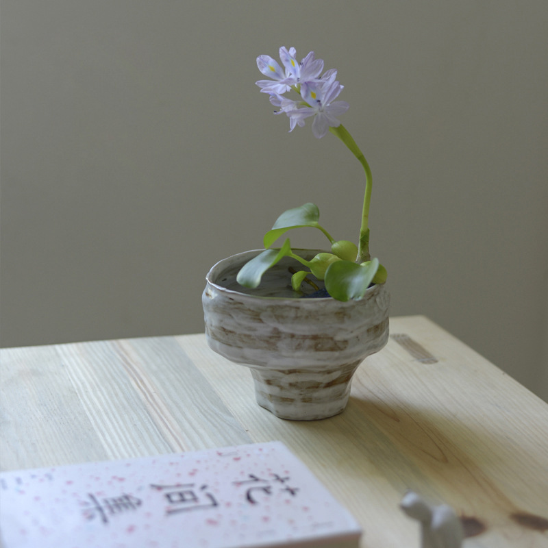 禅意空间花器摆件手艺粗陶水培花盆日式花道插花装置品