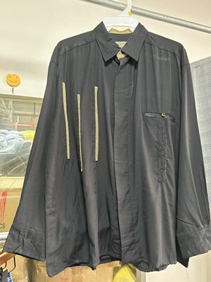 超级宽松大版型出口美国原单刺绣衬衫手感超级好超级舒服