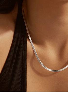 钛钢蛇骨项链叠戴女士扁蛇刀片