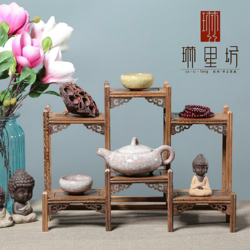 鸡翅木博古架木质工艺品多宝阁文