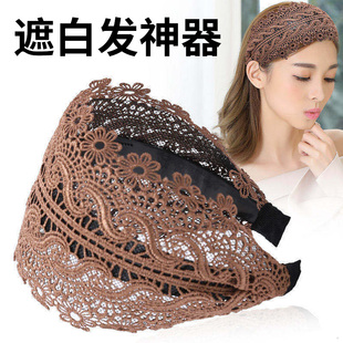 显年轻遮盖额头前额的神器遮白发头饰镂空帽子韩版发片头顶遮白发