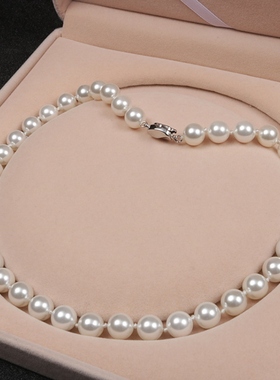 气质深海贝壳珍珠项链女多色正圆