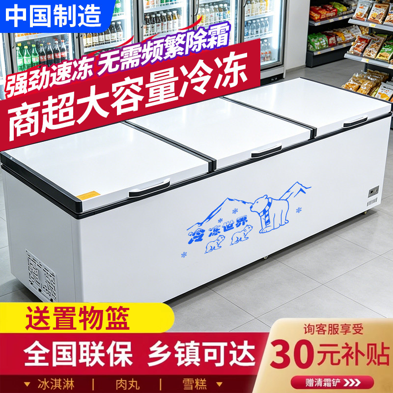 商超大冰柜单温冷冻冷藏卧式