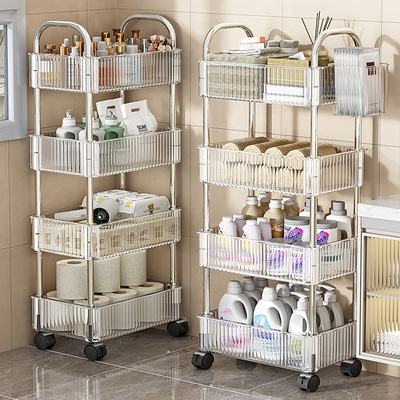 浴室置物架卫生间夹缝移动小推车洗手间落地置物架免安装收纳