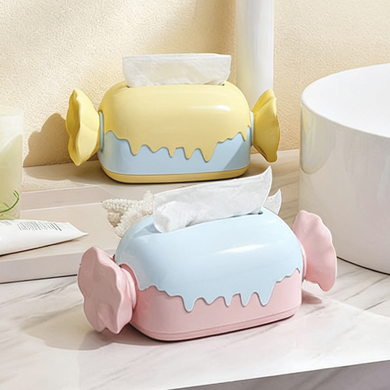 创意可爱纸巾盒家用多功能桌面糖果塑料抽纸盒客厅卧室茶几纸巾盒