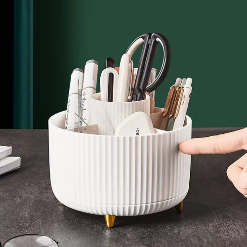 桌面旋转化妆刷收纳盒梳妆台化妆品收纳筒眼影口红分格置物架