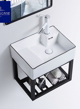 MODEUCANE 轻奢挂墙式洗衣盆带搓衣板陶瓷洗衣槽51 58cm