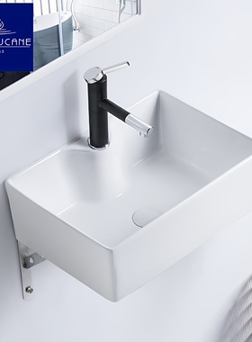 莫德卡恩 挂墙有孔陶瓷洗手盆家用小户型卫生间洗脸盆水槽304挂架