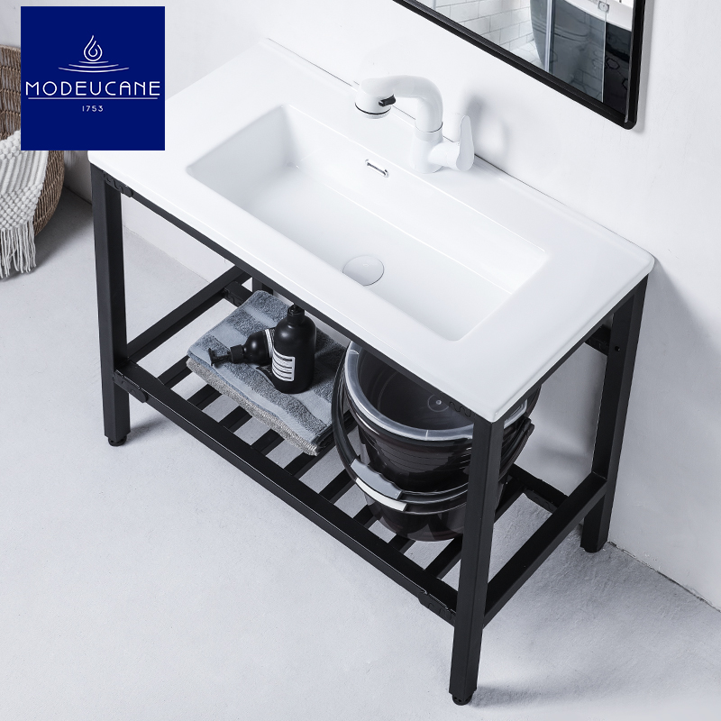 莫德卡恩MODEUCANE 免打孔钉40进深陶洗手盆小户型加固一体洗脸盆