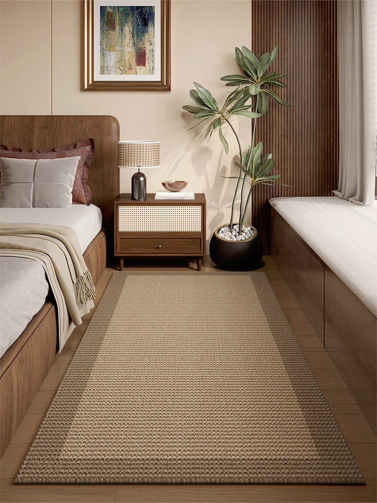 卧室床头地毯日本风格Wabi-Sabi风格房间地板垫主卧室床头毯子长