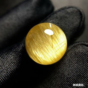 天然水晶巴西金发晶散珠男女款钛晶单珠情侣款招财金发晶手链时尚