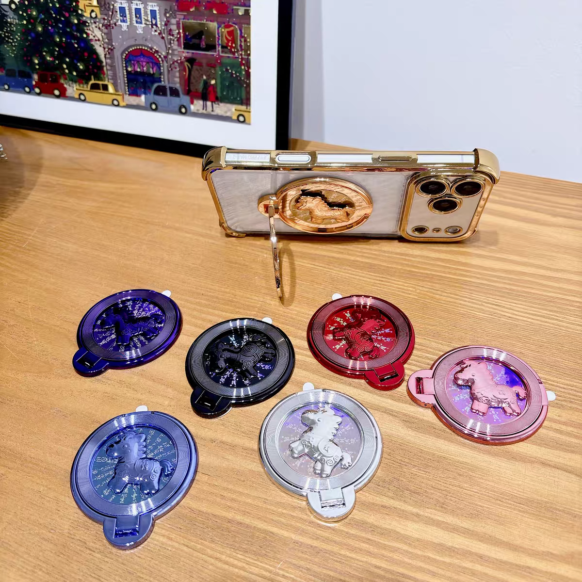 新款旋转解压马上有钱陀螺手机支架支撑架追剧懒人好运超便携折叠