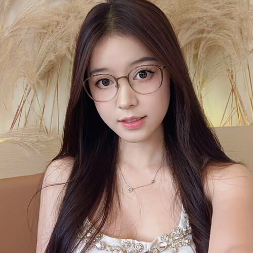 素颜茶色眼镜近视女 韩版高度数眼睛框吴50045钛眼镜架超轻