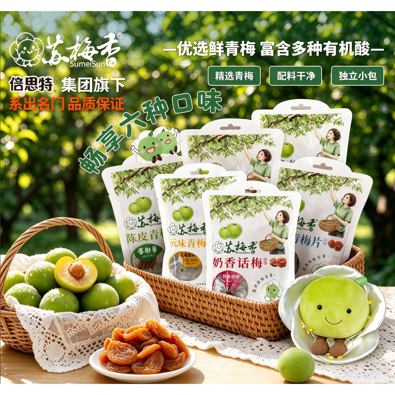 苏梅香青梅蜜饯果干果脯乌梅话梅散装零食小吃独立包装酸甜小包