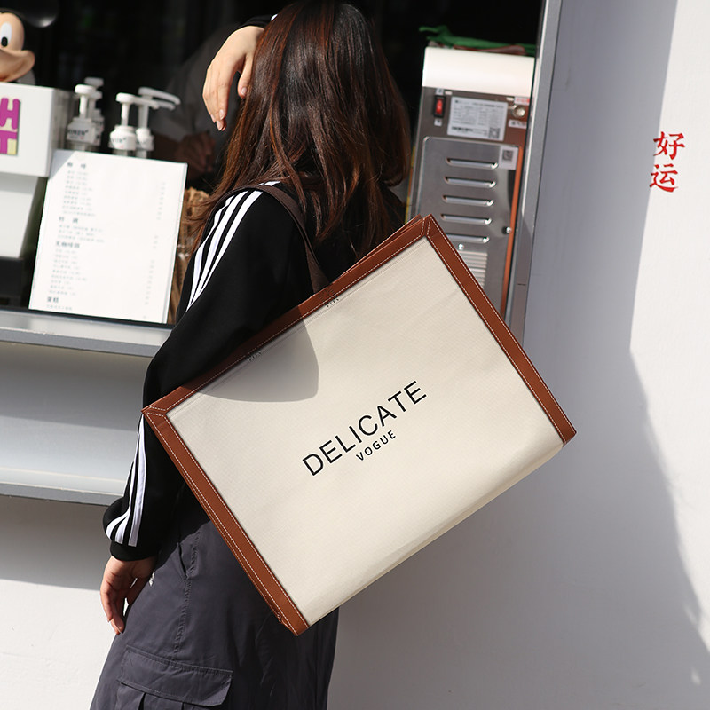 覆膜无纺布袋可肩背手提袋定做logo订服装店装衣服用女装袋子批发