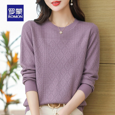 罗蒙圆领春秋薄款羊毛衫