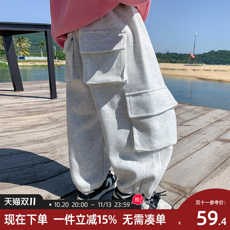 男童裤子工装裤卫裤运动裤春秋款2026秋装新款儿童中大童男孩长裤