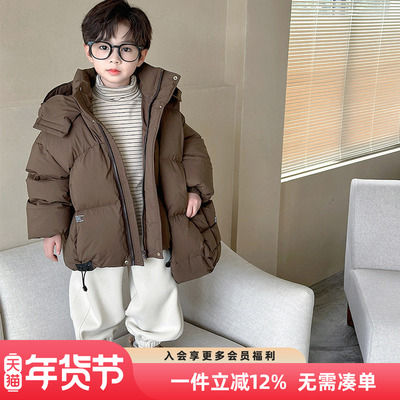 男童羽绒服冬季2025新款儿童冬季加厚保暖连帽冬装外套男孩羽绒衣