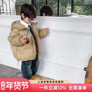 男童冬装羽绒服2025新款儿童男孩冬季加厚面包服短款炸街连帽外套