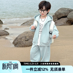 帅气时髦运动卫衣男孩春季 男童套装 儿童春秋款 新款 衣服潮 2026春装