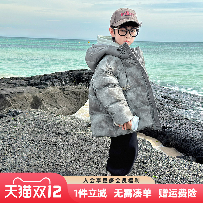 男童羽绒服冬季2025新款儿童冬装加厚连帽外套男孩洋气衣服羽绒衣
