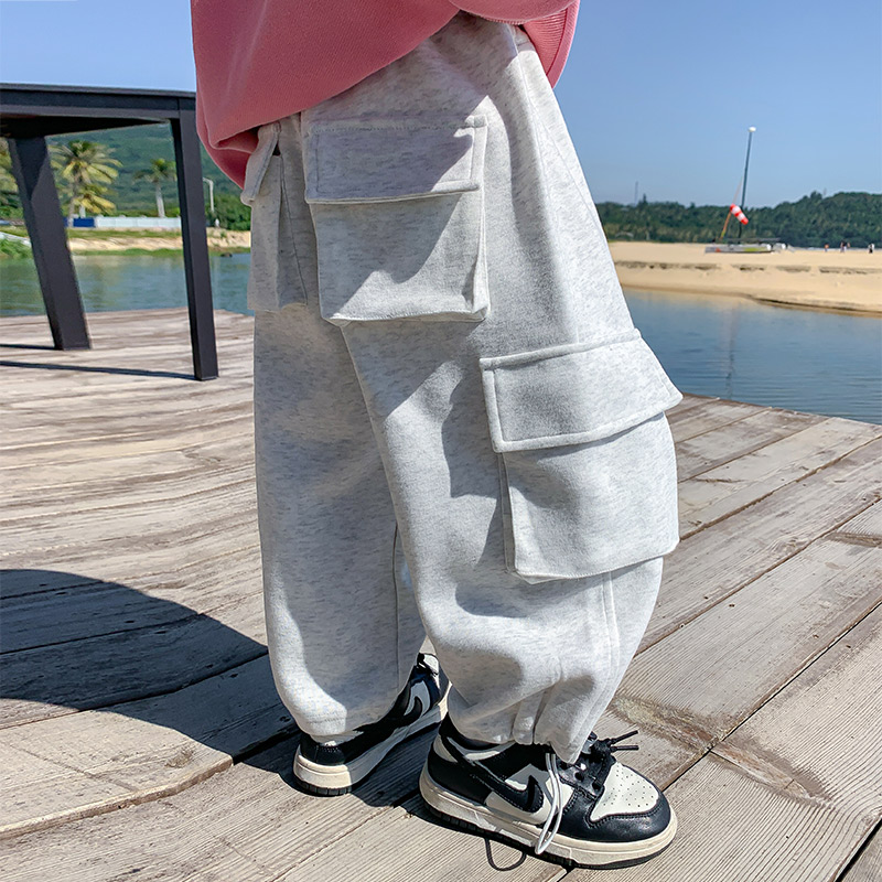 男童裤子工装裤卫裤运动裤春秋款2025秋装新款儿童中大童男孩长裤