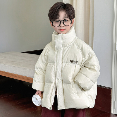 男童羽绒服冬季2025新款儿童洋气加厚短款冬装外套男孩保暖羽绒衣