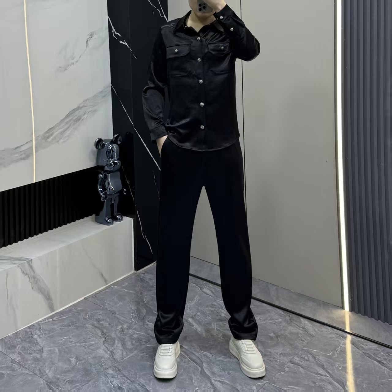 2026男士秋季新款翻领两件套时尚