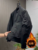 冬季 棒球领双面薄棉夹克2025新款 时尚 男士 百搭简约气质工装 外套潮