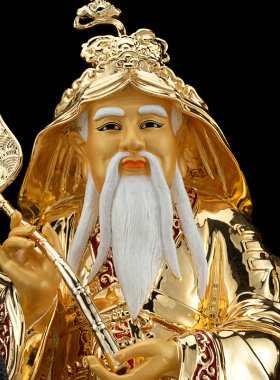 新品台湾鎏金纯铜太上老君神像供奉铜像老L子骑牛图像道德天尊神