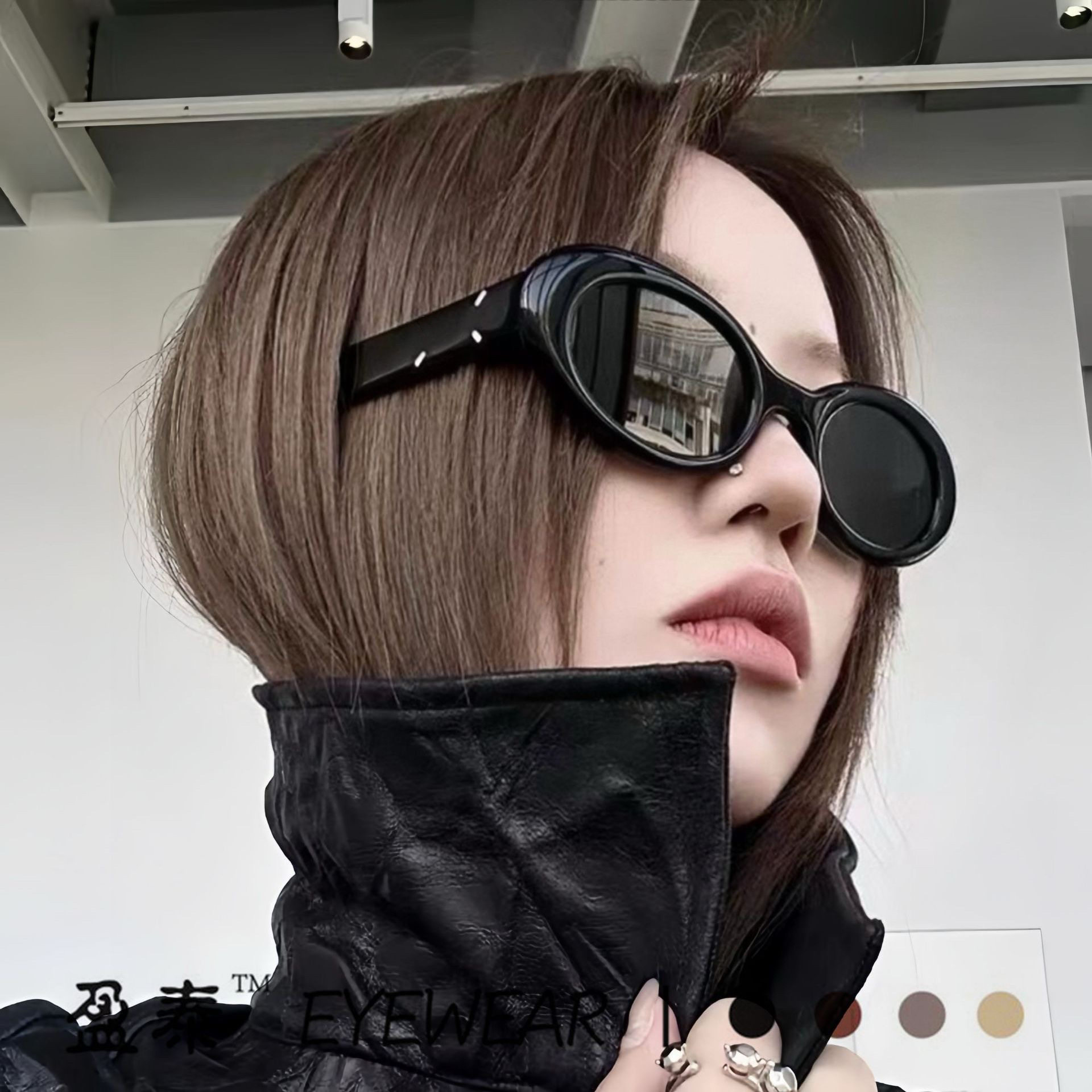 2025gm新款易梦玲同款猫眼墨镜女高级感韩版潮流眼镜复古太阳镜男