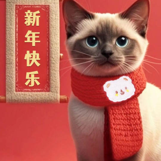 猫咪围脖新年装扮配饰狗狗围巾