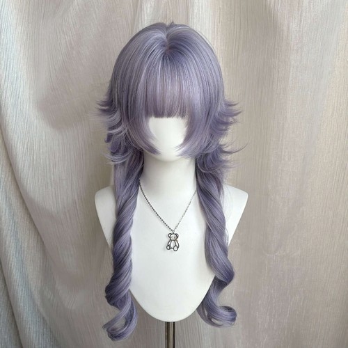 假发全头套紫色高层次反翘水母头