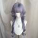 假发全头套女齐刘海紫色外翘水母头长卷发万用cos自然无痕假发套