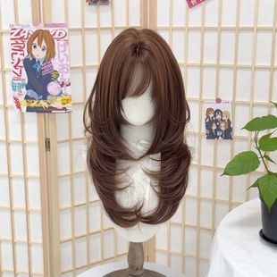 【泡芙朵朵】日系高层次Lolita亚麻棕色软妹日常氛围感全头套假发